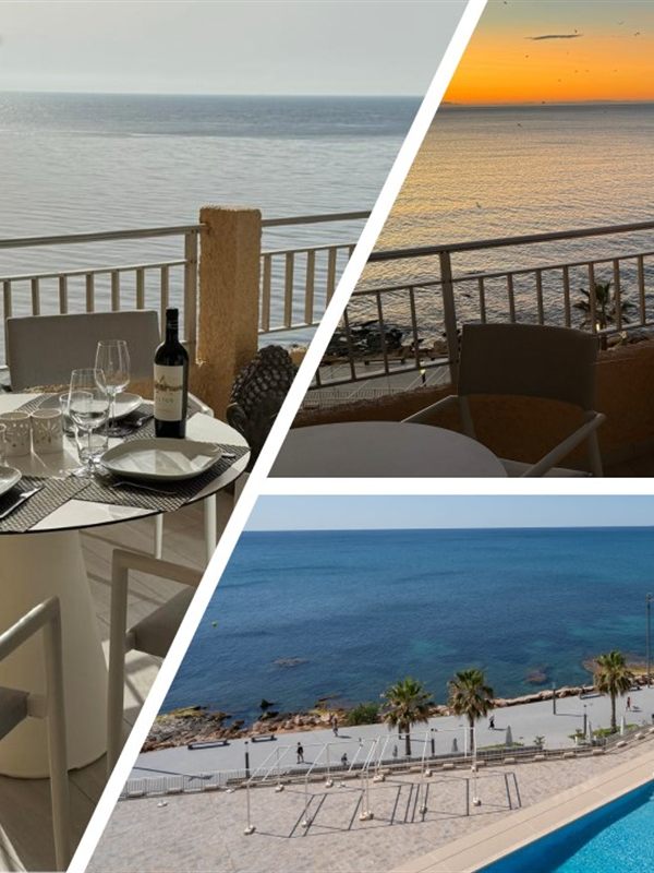 Strandpromenaden Playa Cura med caféer och restauranger